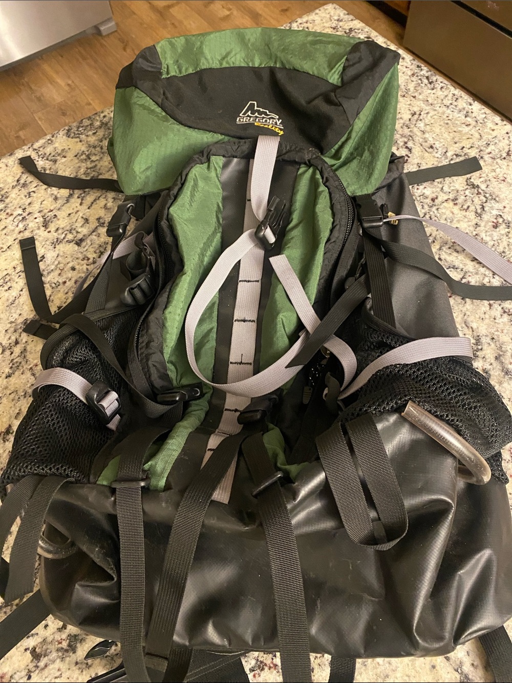 Gregory Reality 70L Green and Black Hiking Backpack - Men's Outdoor Pack